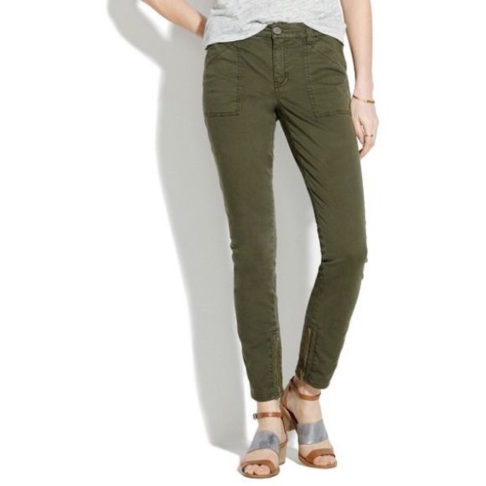 NWOT Madewell army green cargo skinny jeans